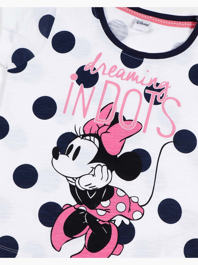 Pyjama à manches courtes Disney Minnie Dots bleu marine pour fille Bleu marine - Kiabi
