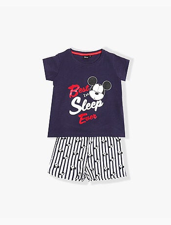 Pyjama à manches courtes Disney Minnie pour fille, idéal pour dormir