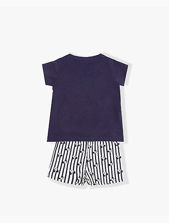 Pyjama à manches courtes Disney Minnie pour fille, idéal pour dormir