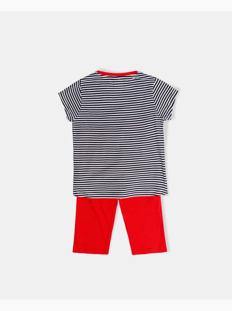 Pyjama à manches courtes Disney Minnie Sailor pour fille Bleu marine - Kiabi