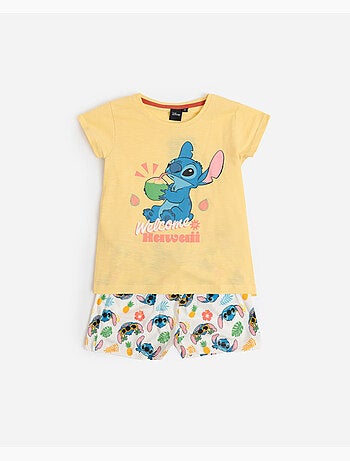 Pyjama à manches courtes Disney pour fille Motif tropical Stitch