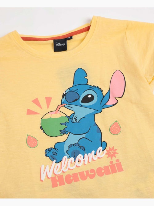 Pyjama à manches courtes Disney pour fille Motif tropical Stitch - Kiabi Pyjama à manches courtes Disney pour fille Motif tropical Stitch - Kiabi