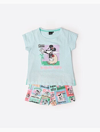 Pyjama à manches courtes Disney pour filles, ambiance vacances