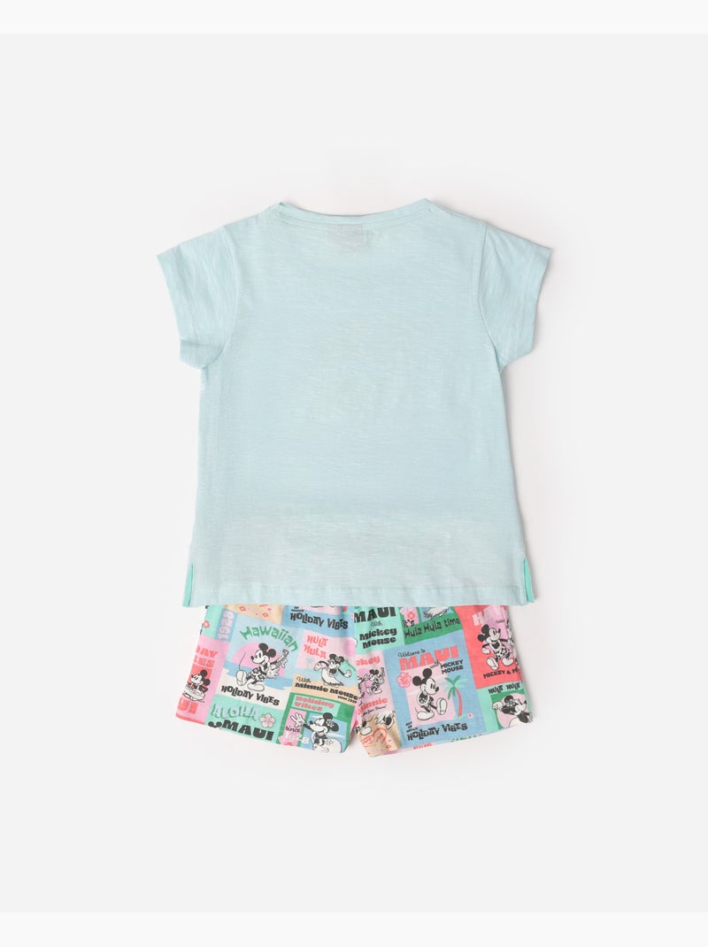 Pyjama à manches courtes Disney pour filles, ambiance vacances Bleu - Kiabi