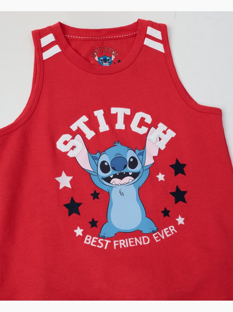 Pyjama à manches courtes Disney Stitch University pour fille Rouge - Kiabi