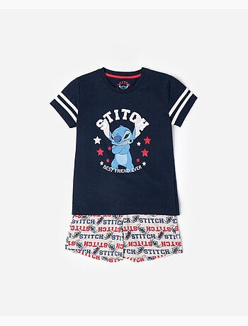 Pyjama à manches courtes Disney Stitch University pour garçon