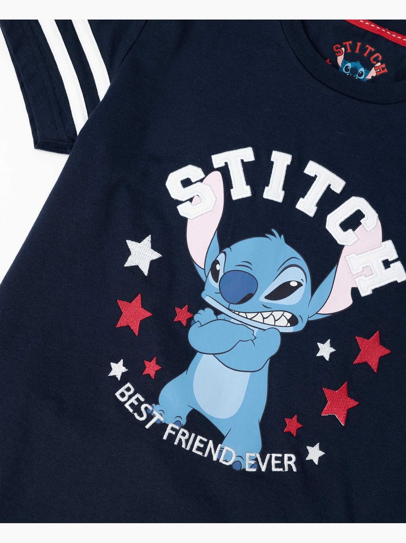 Pyjama à manches courtes Disney Stitch University pour garçon Bleu marine - Kiabi