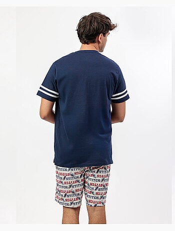 Pyjama à manches courtes Disney Stitch University pour homme