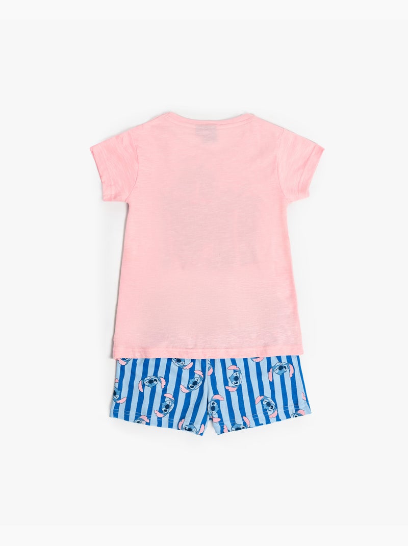 Pyjama à manches courtes DISNEY Stitch Waves pour filles Rose - Kiabi