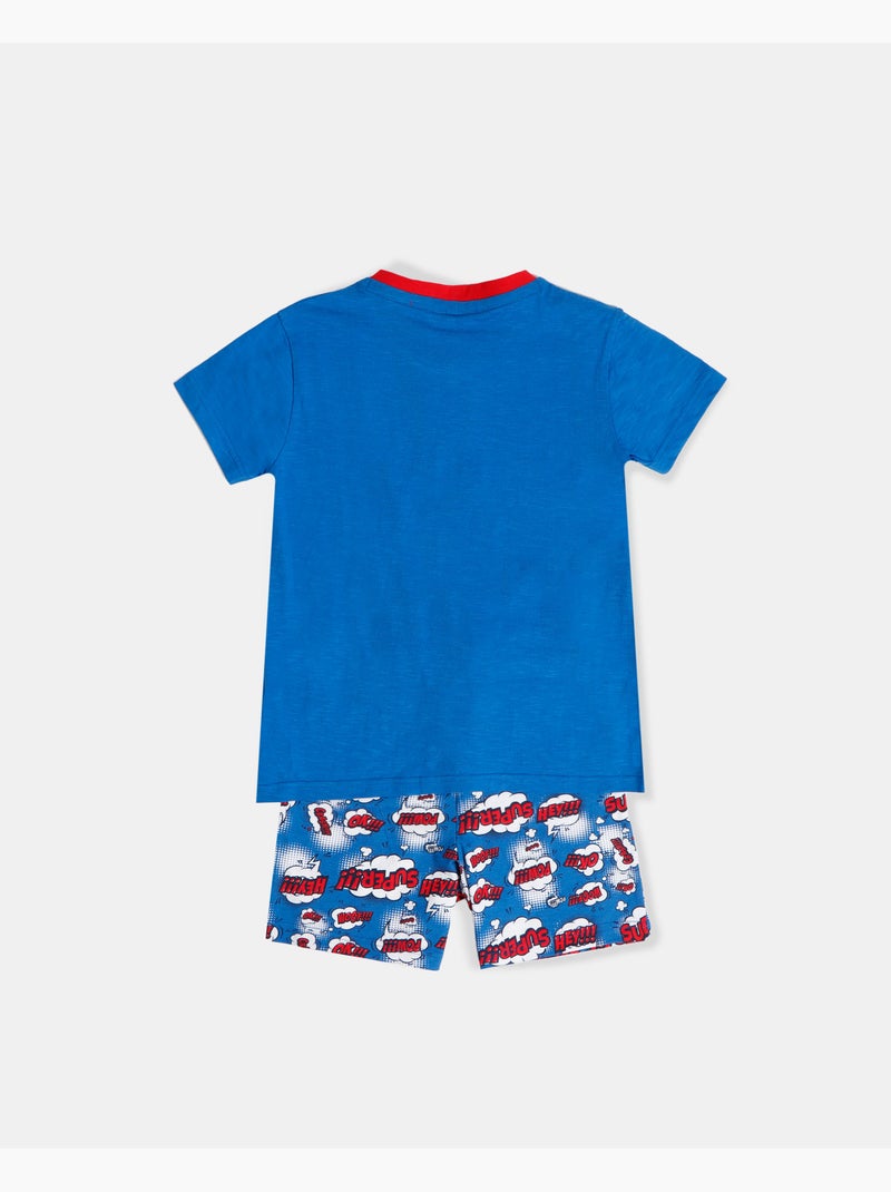 Pyjama à manches courtes DIVER Super Dad pour garçon Bleu fluo - Kiabi