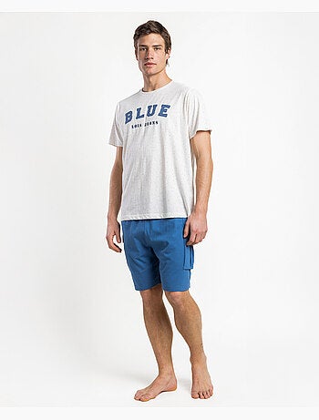 Pyjama à manches courtes effilochées pour homme LOIS