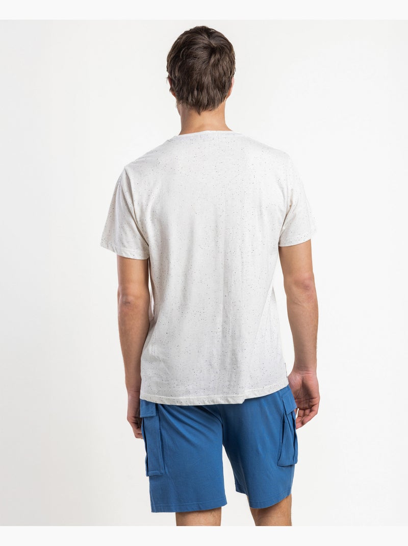 Pyjama à manches courtes effilochées pour homme LOIS Bleu - Kiabi