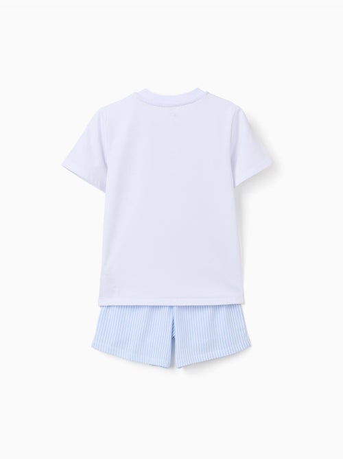 Pyjama à manches courtes en coton à rayures - Kiabi Pyjama à manches courtes en coton à rayures - Kiabi
