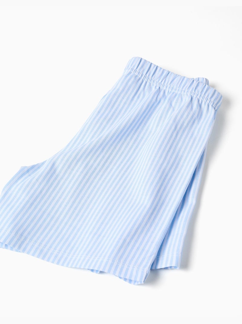 Pyjama à manches courtes en coton à rayures Blanc - Kiabi