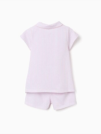 Pyjama à manches courtes en coton à rayures