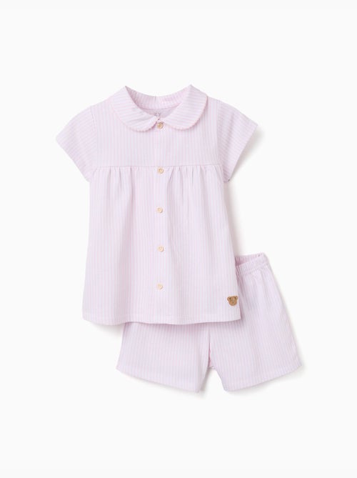 Pyjama à manches courtes en coton à rayures - Kiabi