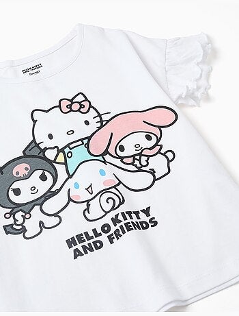 Pyjama à manches courtes en coton avec imprimé Hello Kitty