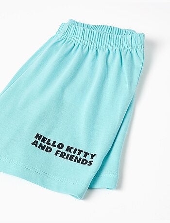 Pyjama à manches courtes en coton avec imprimé Hello Kitty