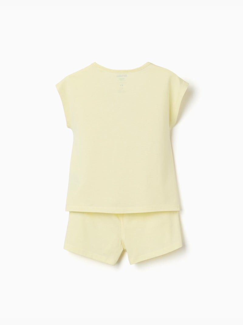 Pyjama à manches courtes en coton avec imprimé Hello Kitty Jaune clair - Kiabi