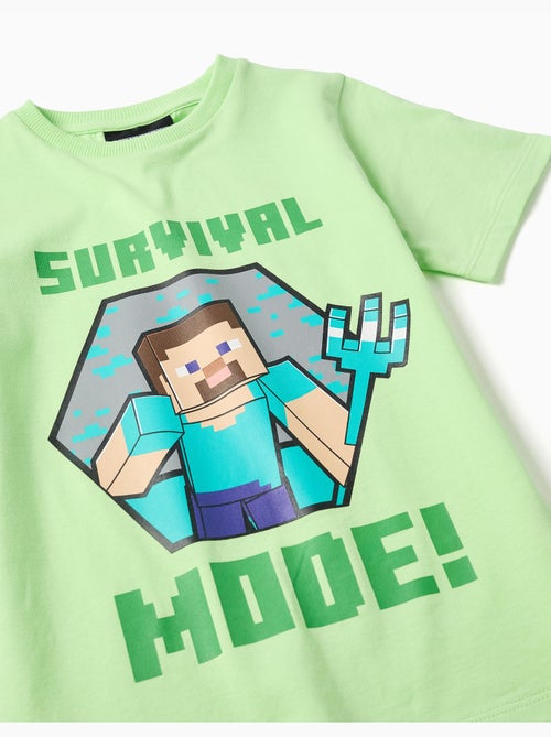 Pyjama à manches courtes en coton avec imprimé Minecraft - Kiabi