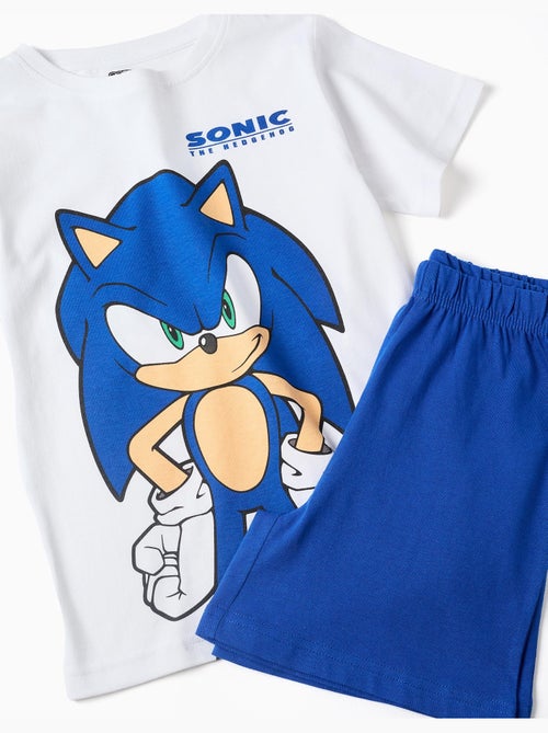 Pyjama à manches courtes en coton avec imprimé Sonic - Kiabi Pyjama à manches courtes en coton avec imprimé Sonic - Kiabi