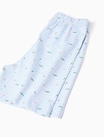 Pyjama à manches courtes en coton avec imprimés alligator