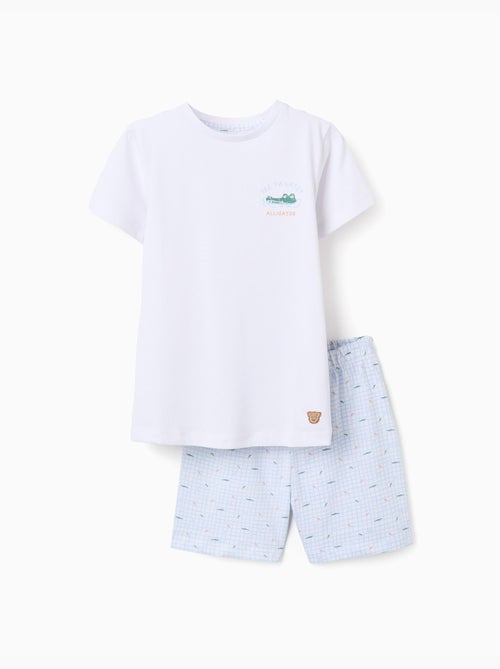 Pyjama à manches courtes en coton avec imprimés alligator - Kiabi Pyjama à manches courtes en coton avec imprimés alligator - Kiabi