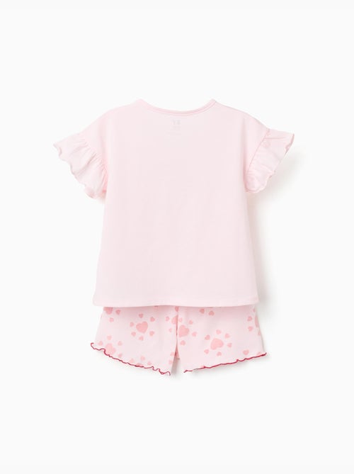 Pyjama à manches courtes en coton avec imprimés cœur - Kiabi