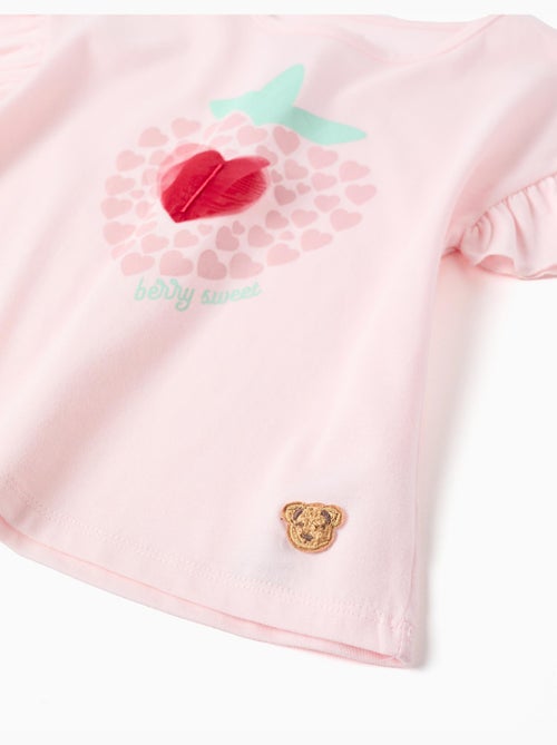 Pyjama à manches courtes en coton avec imprimés cœur - Kiabi