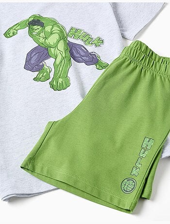 Pyjama à manches courtes en coton avec imprimés Hulk