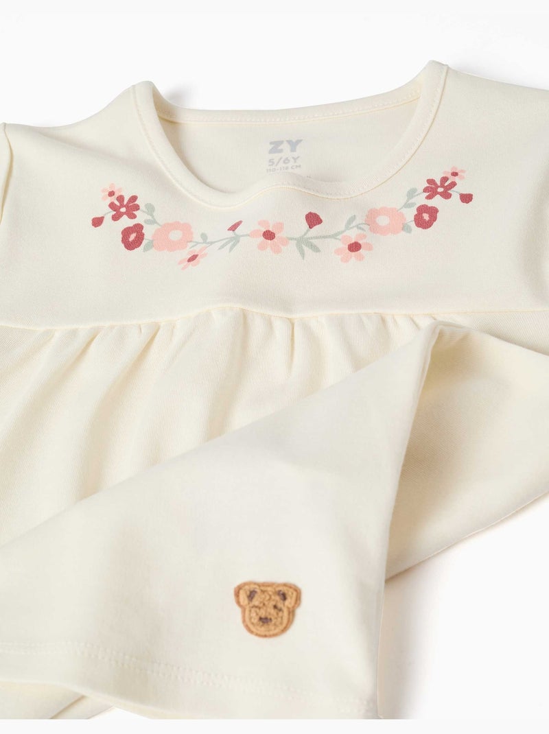Pyjama à manches courtes en coton avec masque rembourré Blanc - Kiabi