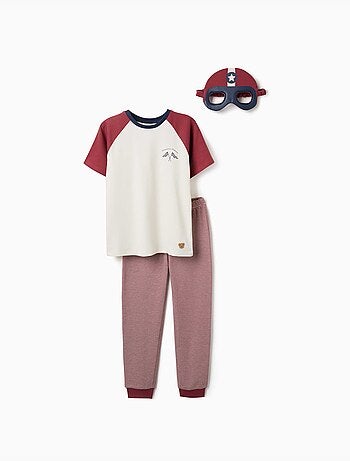 Pyjama à manches courtes en coton avec masque rembourré