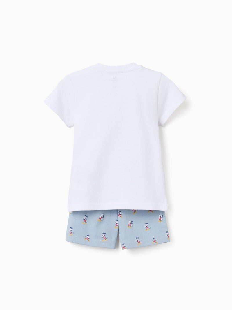 Pyjama à manches courtes en coton avec Mickey Blanc - Kiabi