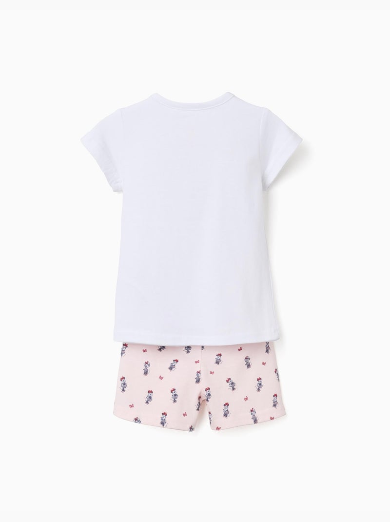 Pyjama à manches courtes en coton avec Minnie Blanc - Kiabi
