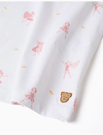 Pyjama à manches courtes en coton avec motif de super-héroïne