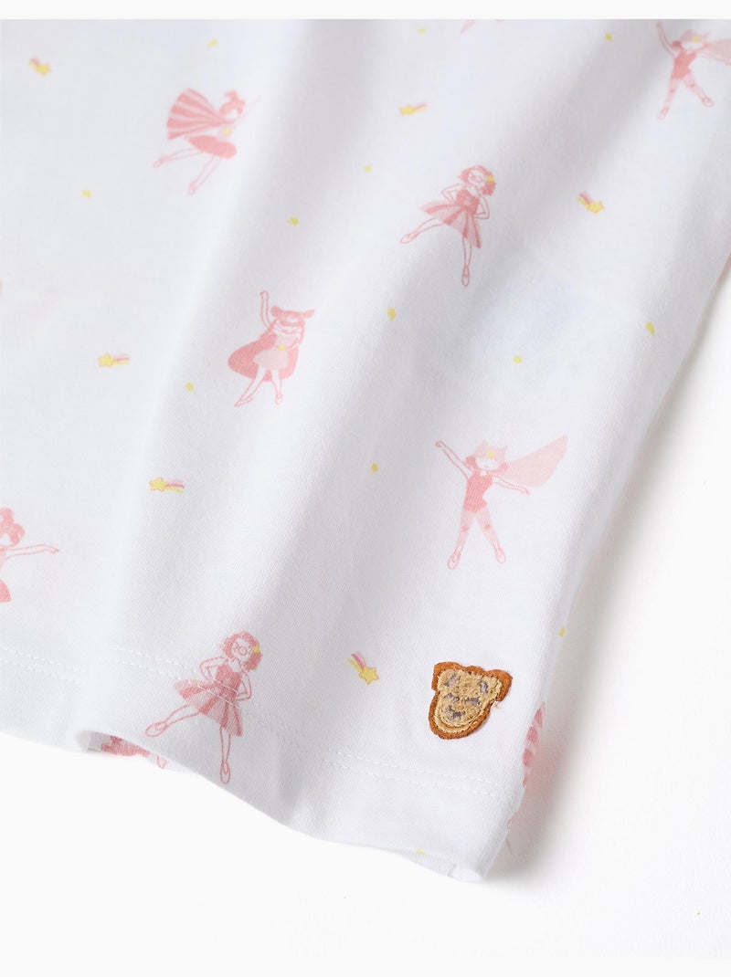 Pyjama à manches courtes en coton avec motif de super-héroïne Multicolore - Kiabi