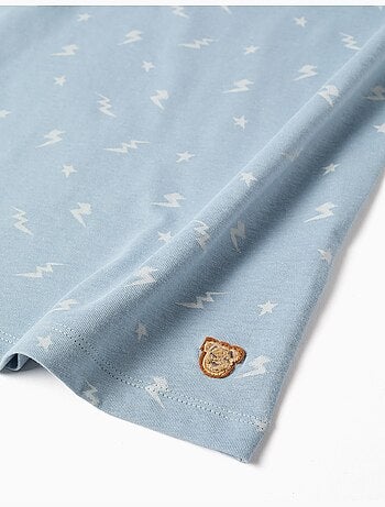 Pyjama à manches courtes en coton avec motif éclair