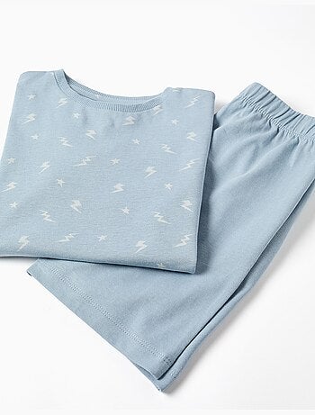 Pyjama à manches courtes en coton avec motif éclair