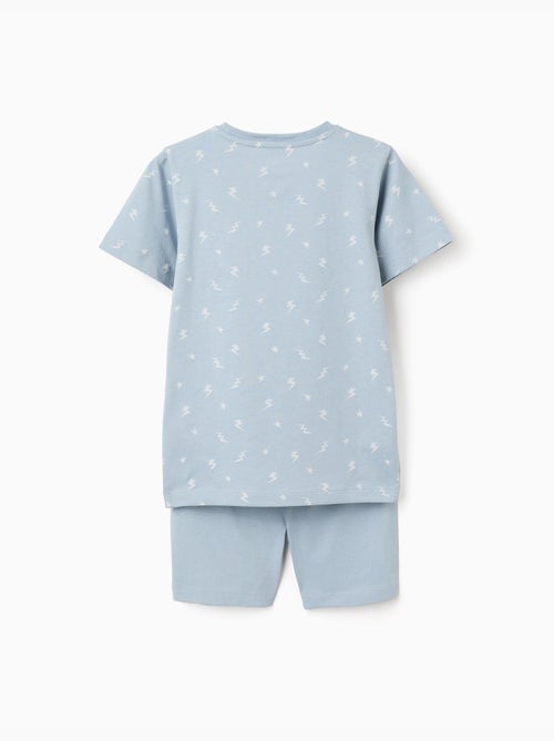 Pyjama à manches courtes en coton avec motif éclair - Kiabi