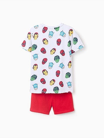 Pyjama à manches courtes en coton avec motifs Marvel