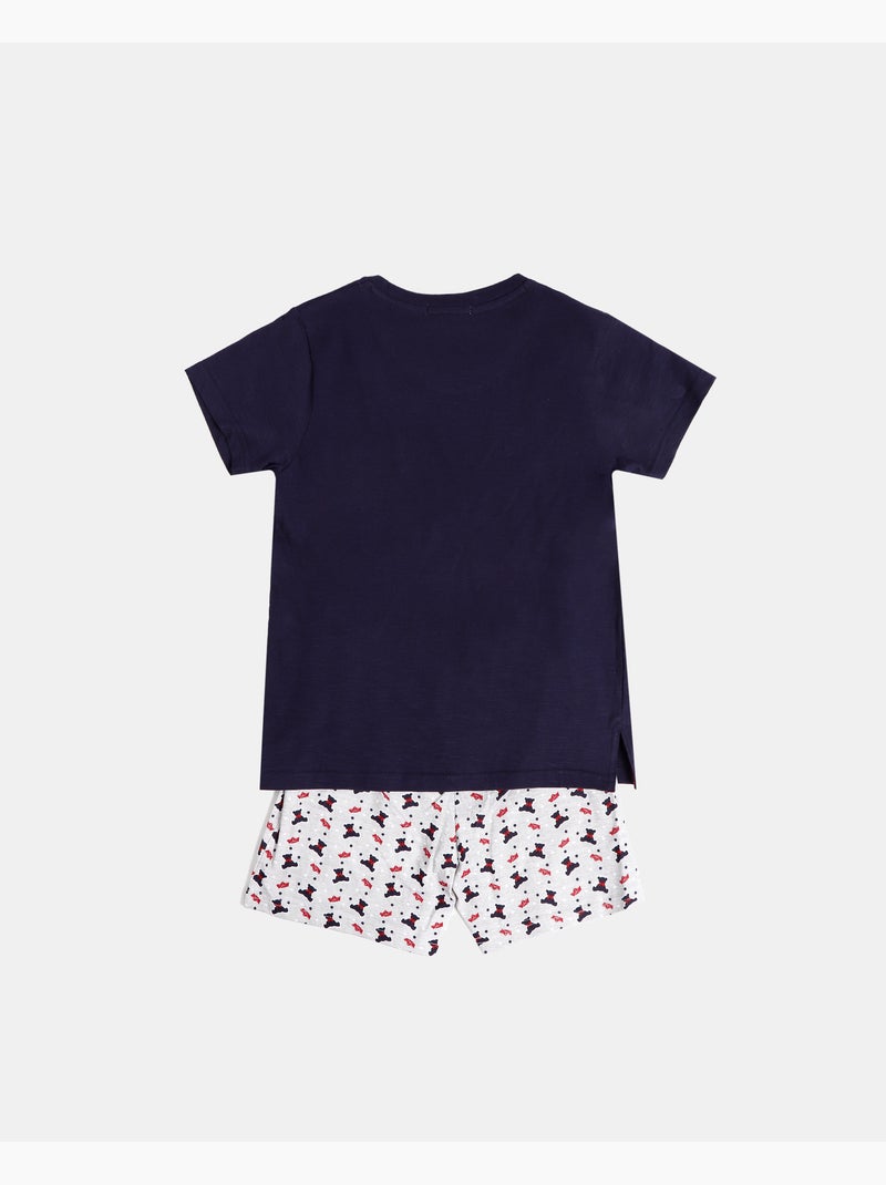 Pyjama à manches courtes en peluche pour garçon ADMAS Bleu marine - Kiabi