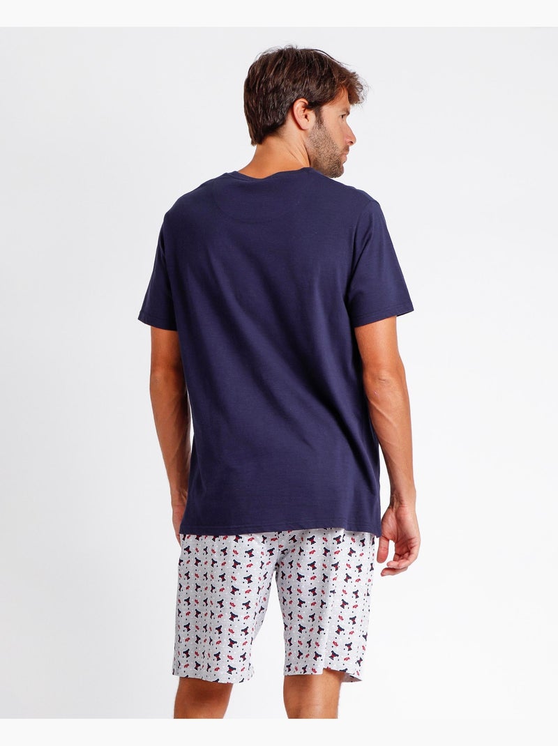 Pyjama à manches courtes en peluche pour homme ADMAS Bleu marine - Kiabi