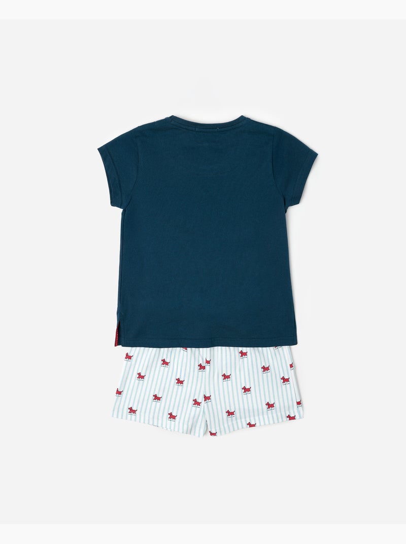 Pyjama à manches courtes et rayures Lou Lou d'ADMAS pour fille Bleu marine - Kiabi
