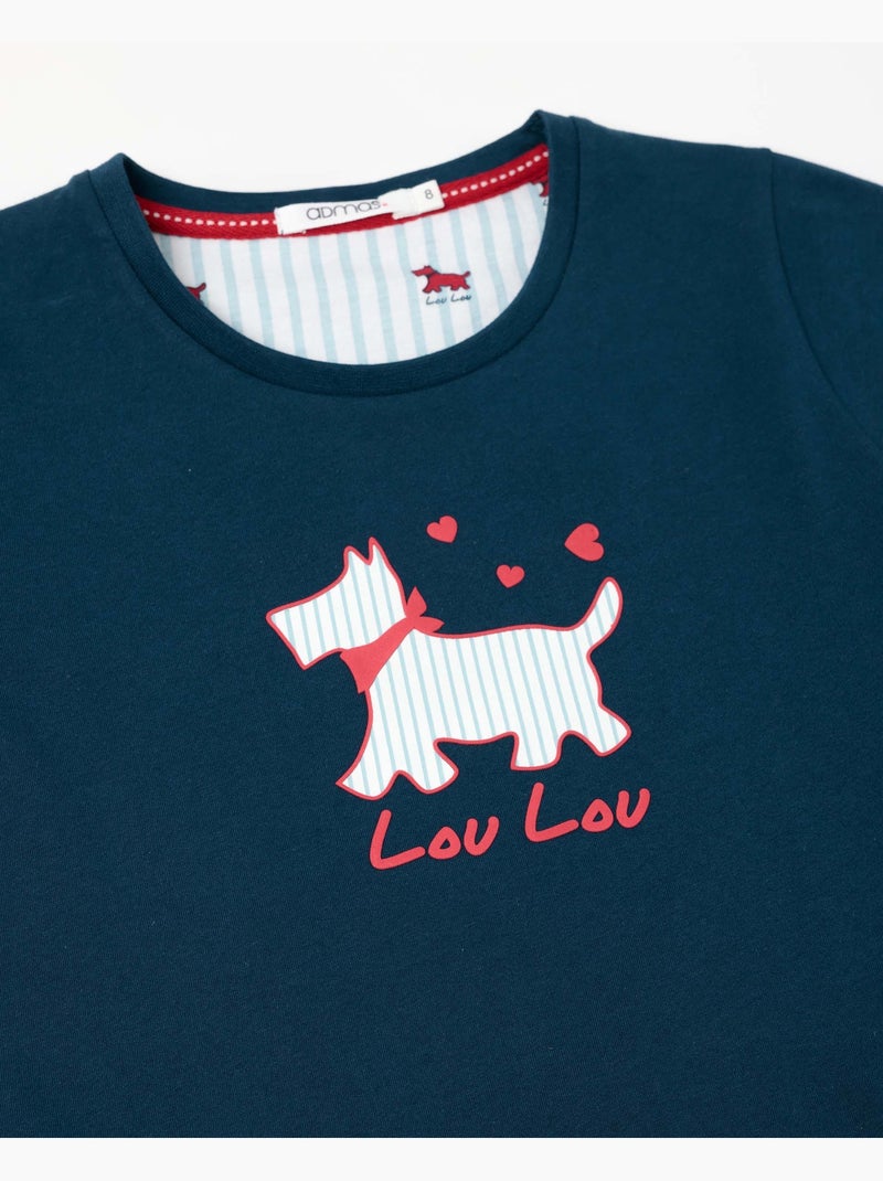 Pyjama à manches courtes et rayures Lou Lou d'ADMAS pour fille Bleu marine - Kiabi