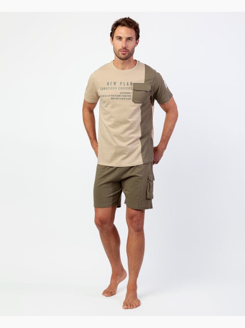 Pyjama à manches courtes Evergreen pour homme NEW PLAN - Kiabi Pyjama à manches courtes Evergreen pour homme NEW PLAN - Kiabi