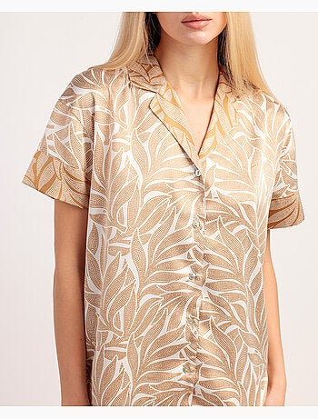 Pyjama à manches courtes feuilles de luxe pour femme ADMAS LUXURY