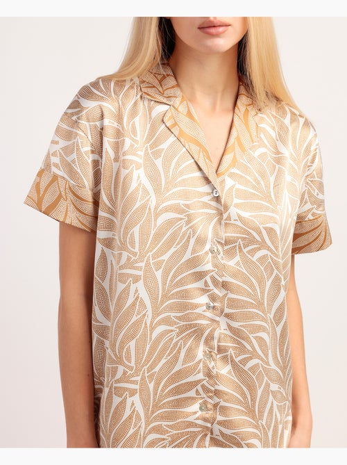 Pyjama à manches courtes feuilles de luxe pour femme ADMAS LUXURY - Kiabi Pyjama à manches courtes feuilles de luxe pour femme ADMAS LUXURY - Kiabi