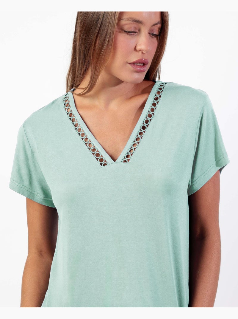 Pyjama à manches courtes Fresh Air pour femme ADMAS CLASSIC Vert - Kiabi