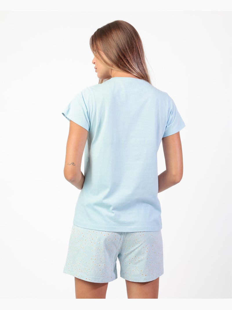 Pyjama à manches courtes Grow Wild pour femme ADMAS Bleu - Kiabi