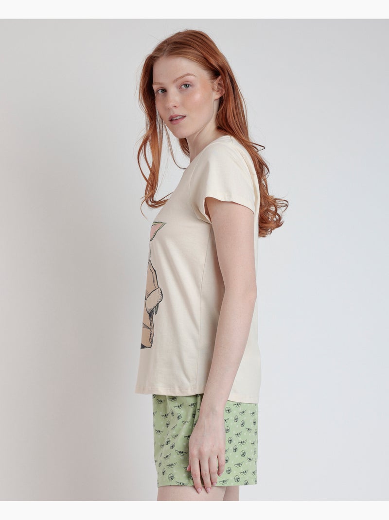 Pyjama à manches courtes Hello Friend pour femme STAR WARS Ecru - Kiabi
